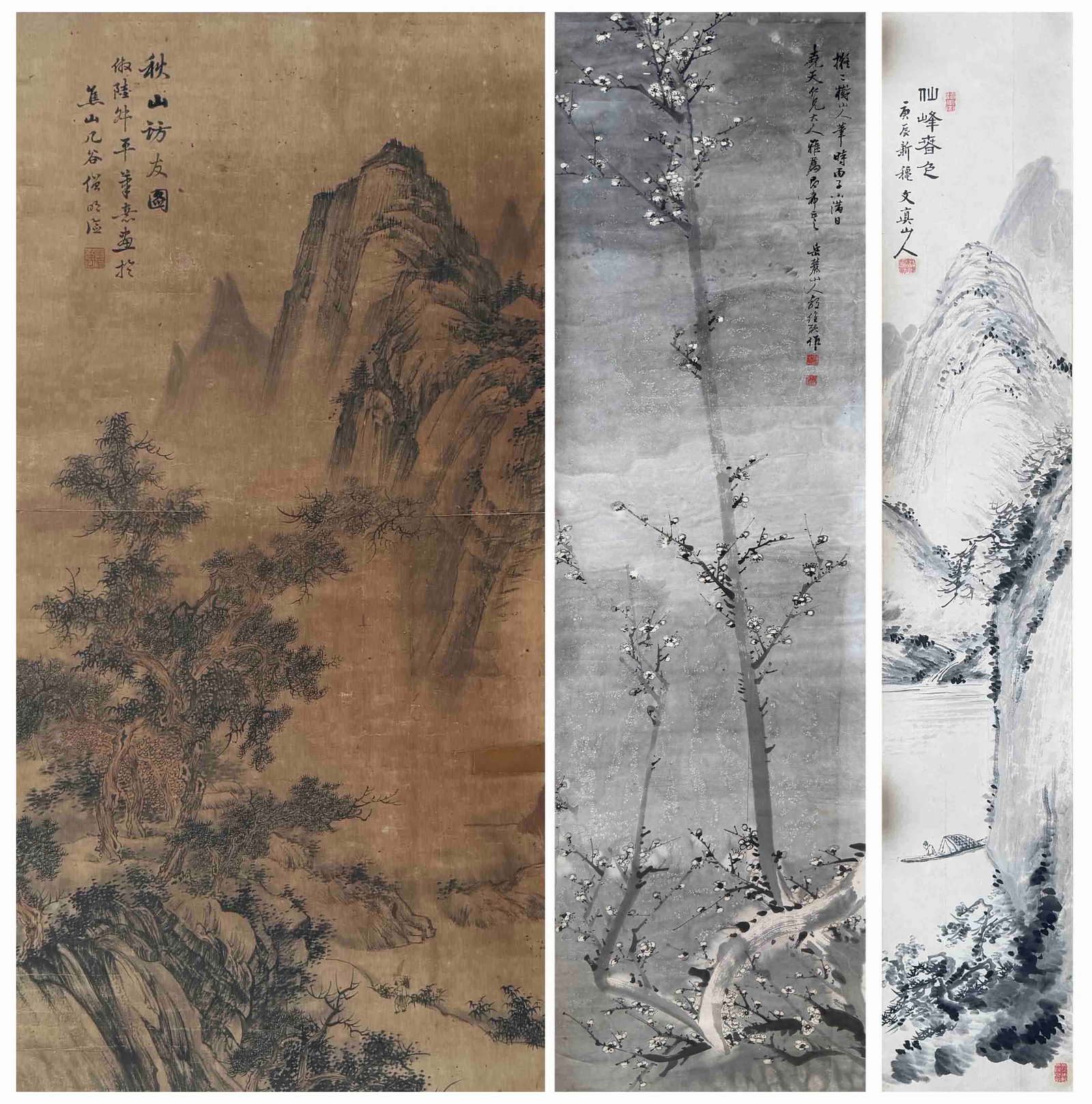 Wenzhenshanren yanjinju Sengmingyu Landscape: 271041 文真山人颜经钜僧明俭山水 Wenzhenshanren yanjinju Sengmingyu Landscape 来源：新加坡