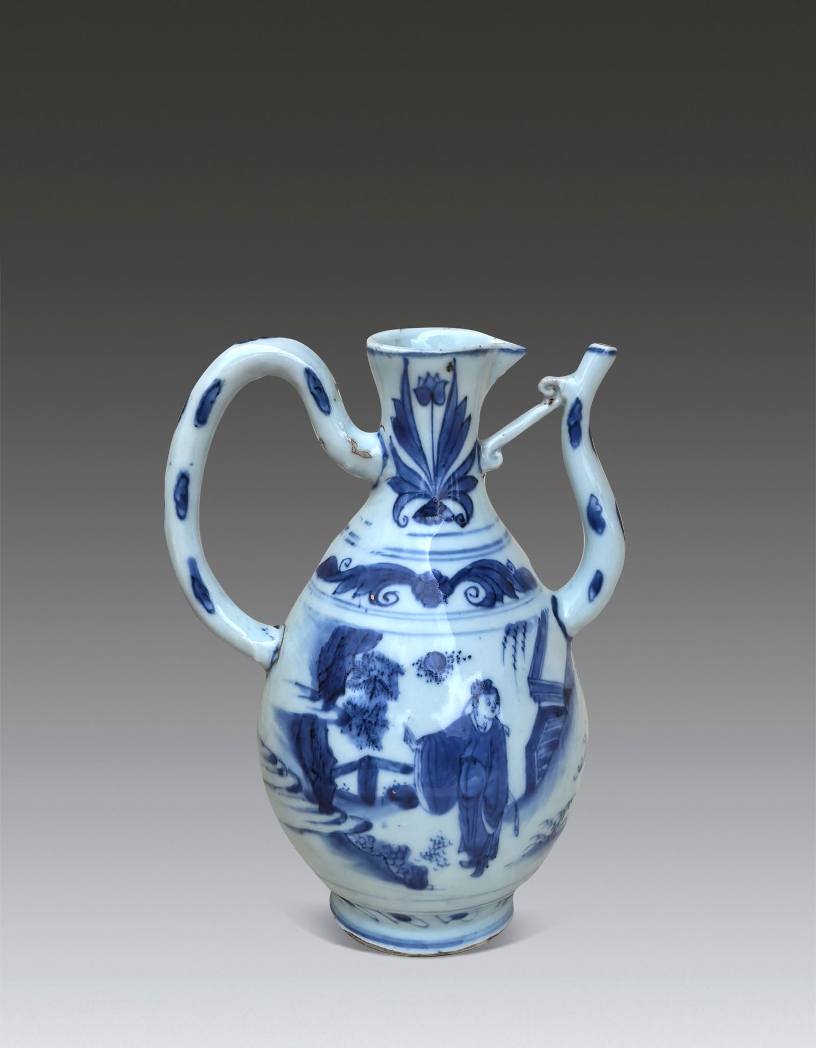 A Chinese Blue and White Figure Teapot Ming Chongzhen Period 1628-1644: 271060 明崇祯青花人物故事壶 1628-1644 A Chinese Blue and White Figure Teapot Ming Chongzhen Period 1628-1644 来源：日