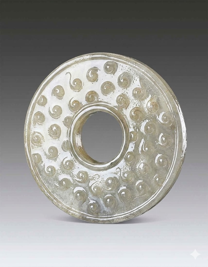 A Chinese Jade Bi Warring State Period 475-221 BC (1 of 6)
