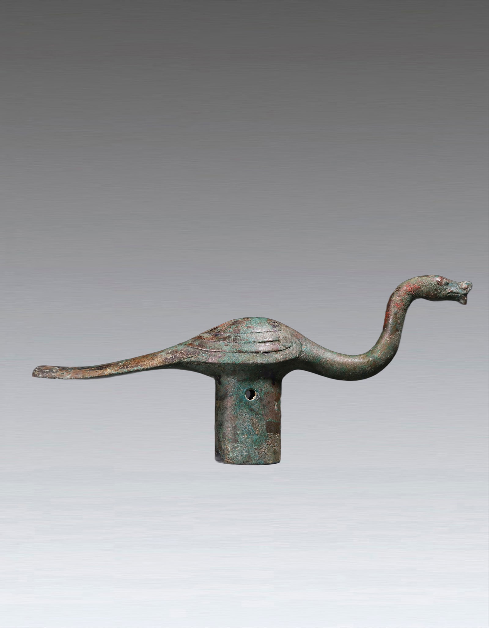 A Chinese Bronze Bird Staff Finial Han Dynasty 206 BC?CAD 220 (1 of 9)
