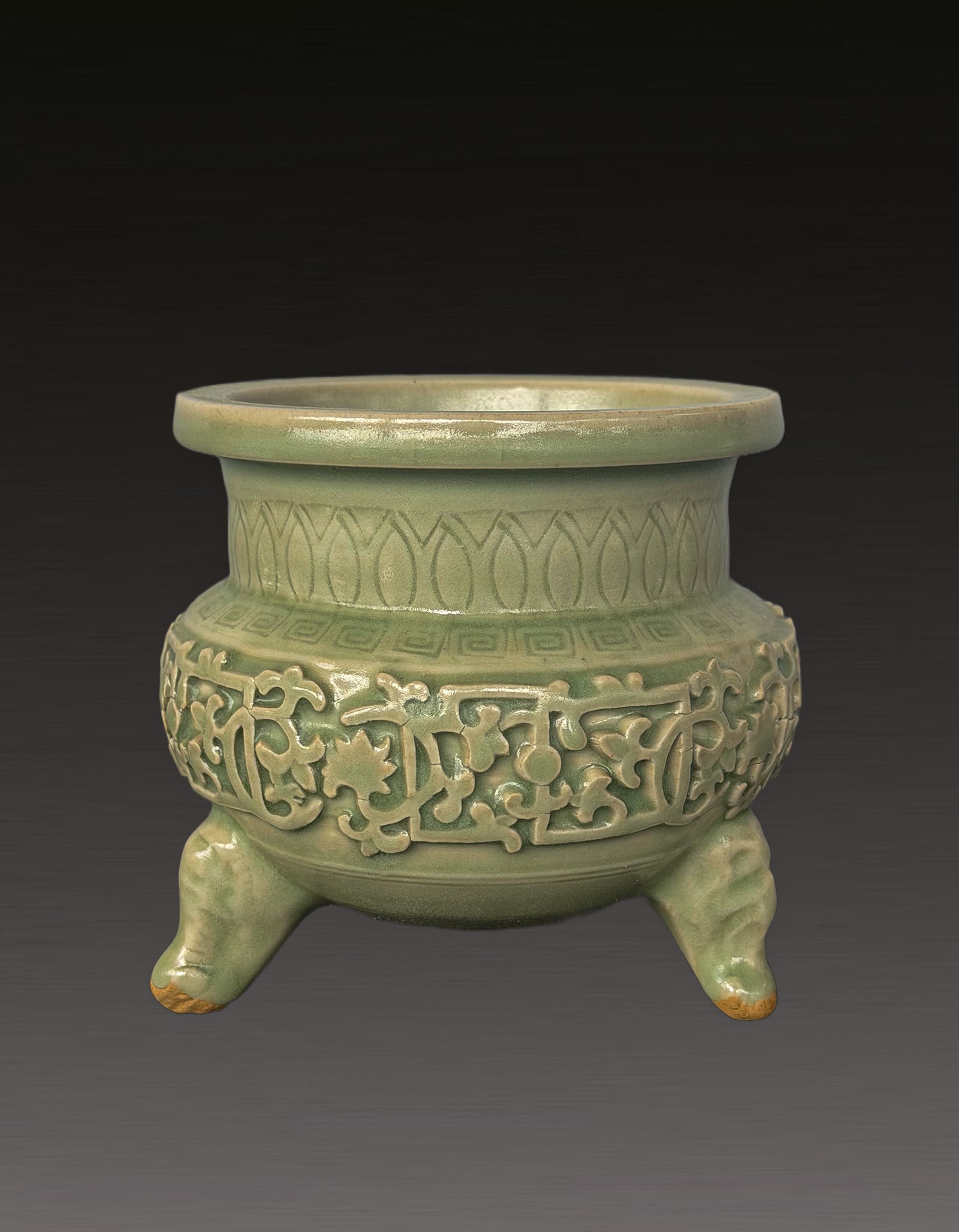 A Chinese Longquan Kiln Carving Censor Southern Song Dynasty (1 of 8)