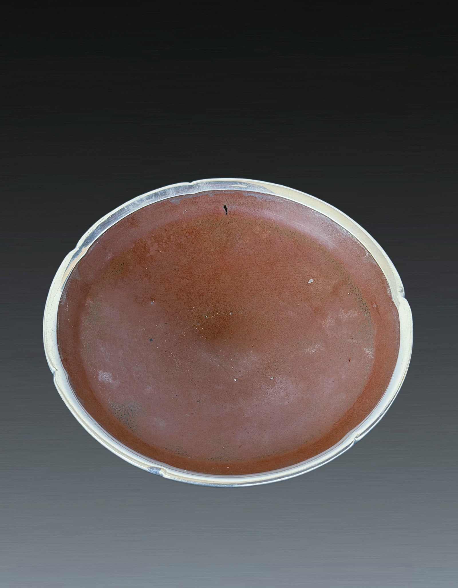A Chinese Yaozhou Kiln Red Bowl with Silver Rim Song Dynasty 960-1279 (1 of 7)