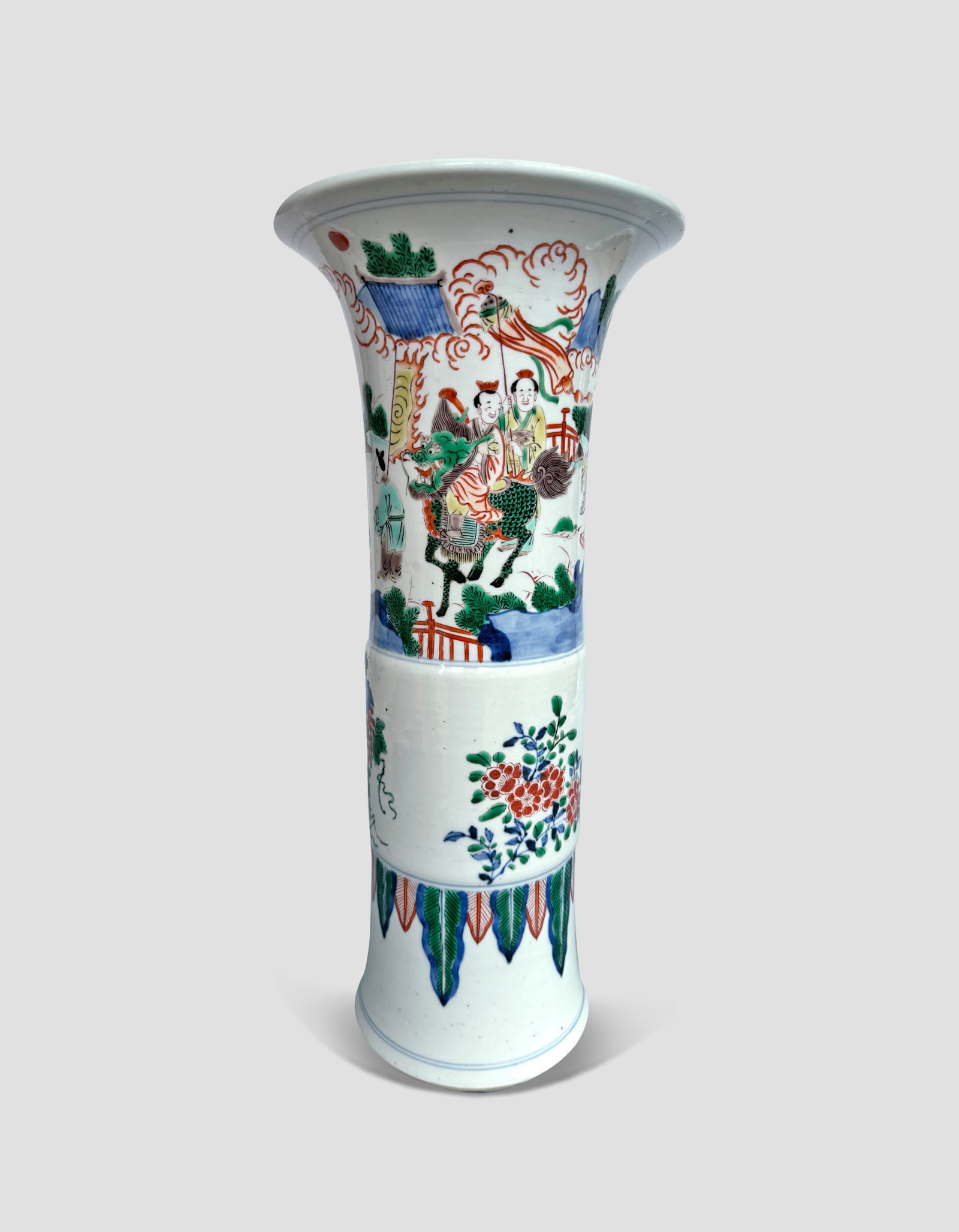A Chinese Famille Verte Figure Vase Qing Kangxi Period 1661-1722: 271217 清康熙五彩人物大花觚 1661-1722 A Chinese Famille Verte Figure Vase Qing Kangxi Period 1661-1722 来源:新加