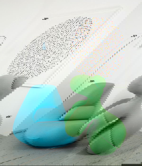 ANTONIO ROSSIN b. 1940 "Colorstones" lounge c: ANTONIOROSSINb. 1940"Colorstones" lounge chair, ca. 1969Injection-molded polyurethane foam, fabric, metal. Manufactured by V