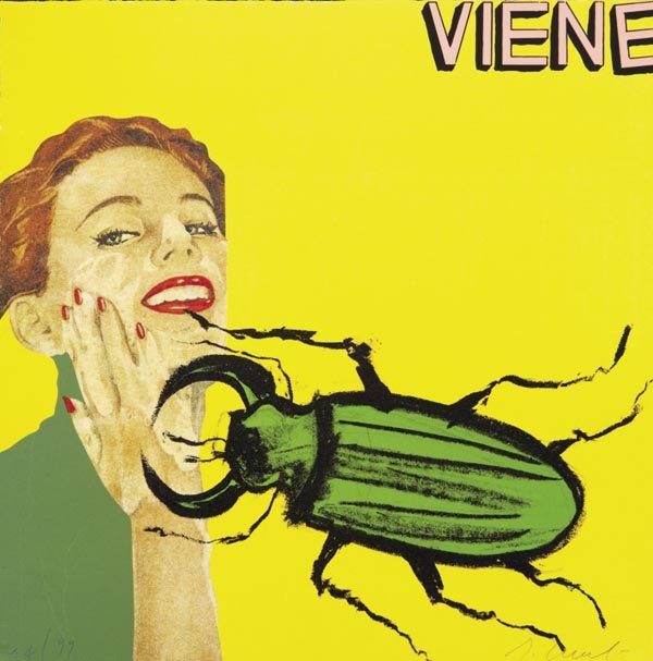 ENZO CUCCHI b. 1950 Viene Lithograph. 11 &f: ENZOCUCCHIb. 1950VieneLithograph.11 ¾ x 11 ¾ in. (29.8 x 29.8 cm).Signed