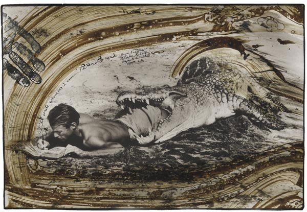 PETER BEARD b. 1938 I'll Write Whenever I can,: PETERBEARDb. 1938I'll Write Whenever I can, 1960Gelatin silver print with ink and blood, in the artist's frame, printed late