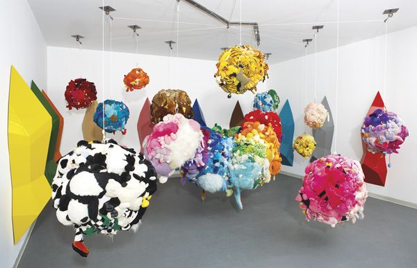 MIKE KELLEY b. 1954 Deodorized Central Mass wit: MIKEKELLEYb. 1954Deodorized Central Mass with Satellites, 1991-1999 ΟMixed media installation comprised of: one
