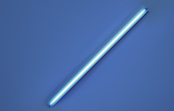 DAN FLAVIN 1933-1996 the diagonal of May 25, 19: DANFLAVIN1933-1996the diagonal of May 25, 1963 ΟBlue fluorescent light.96 in. (243.8 c