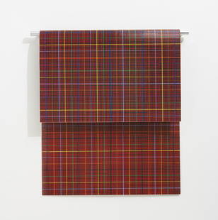 LINDA BESEMER b. 1957 Fold #87, 2002 Acrylic: LINDABESEMERb. 1957Fold #87, 2002Acrylic paint with aluminum rod41 x 21 ⅞ in. (104.1 x 55.6