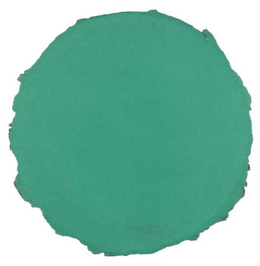 DAN FLAVIN, 1933: Guggenheim Tondo , 1992 Mezzotint. Dimensions: 13 in (33 cm) diameter. Signed, dated and numbered. This work is from an edition of 25.