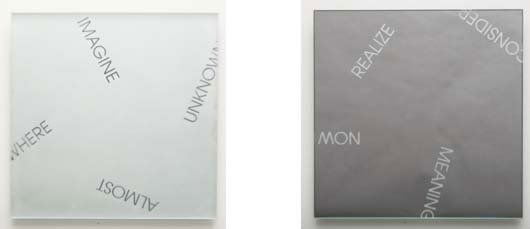 ROBERT BARRY, 1936: Diptych, 2004 Two mirrors. Each 14 x 14 in. (35.6 x 35.6 cm). Signed and dated on certificate.