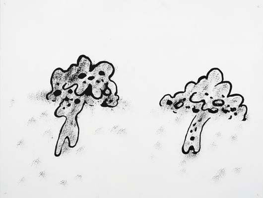 MIKE KELLEY, b. 1954: Garbage Drawing #49, 1988 Acrylic on paper. 24 x 31 ½ in. (61 x 80 cm). Provenance: Metro Pictures Gallery, New York Exhibited: New York, Whitney Museum of American Art, Mike Kelley, November 5