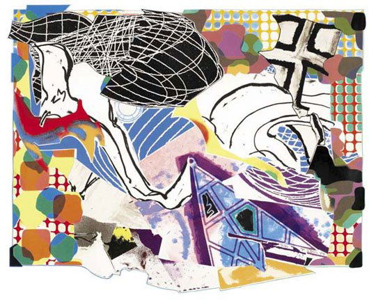 FRANK STELLA, b. 1936: Extracts (From the Moby Dick Deckle Edges Series), 1993 Color lithograph with silkscreen and relief printed etching. 34 ½ x 42 ¾ in. (87.6 x 108.6 cm). Signed, numbered of 40 and dated "