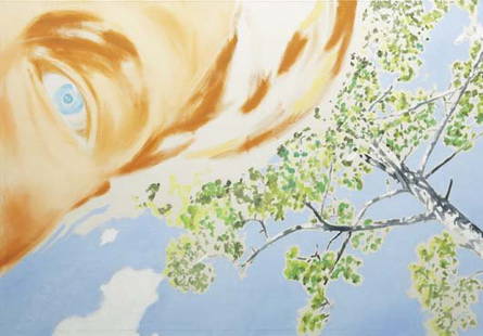NORBERT BISKY, b. 1970: Mein Grosser Bruder, 2002 Acrylic on canvas. 55 x 78 ¾ in. (139.7 x 200 cm). Signed, titled and dated "2002 'Mein grosser Bruder'" on the reverse. Provenance: Galerie Michael Schultz, Berlin