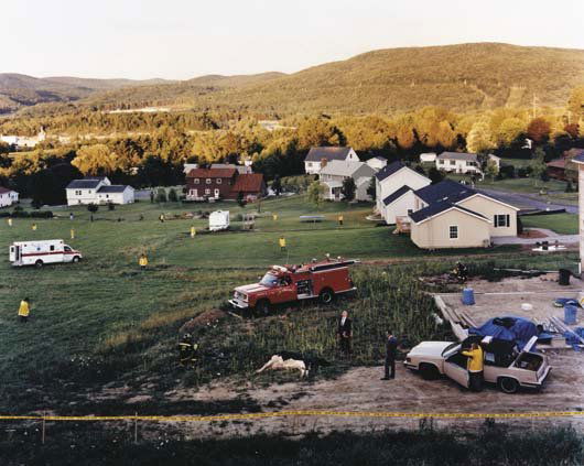 GREGORY CREWDSON, b. 1962: Untitled (Dead Cow Discovery), 1998 C-print. 50 x 60 in. (127 x 152.4 cm). This work is from an edition of ten. Provenance: Emily Tsingou Gallery, London