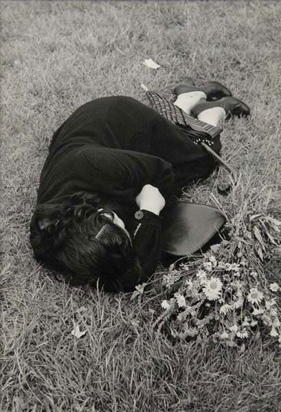 ROBERT FRANK, b. 1924: Longchamp, 1948 Gelatin silver print. 11 ½ x 7 ½ in. (29.2 x 19.1 cm). Two Lunn Archive, copyright credit and 'Gamma Picture Agency' copyright stamps on the verso; signed, titled and dat