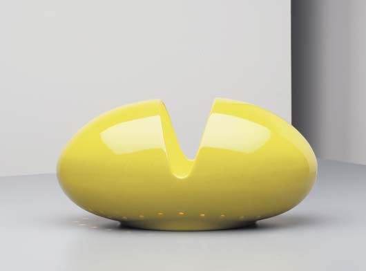 CESARE CASATI, B. 1936: Uovo Orizzontale" table lamp, 1967 Glazed ceramic. 6 ⅝ in. (16.8 cm) high Manufactured by Ceramica Franco Pozzi, Italy. Literature: Giuliana Gramigna, Repertorio 1950/1980, Milan, 1985, p. 263;