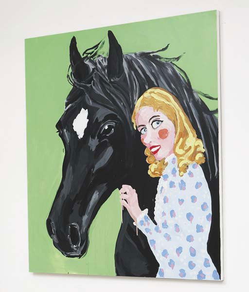 STELLA VINE b. 1969: Black Beauty and Vicki, 2005 Acrylic on canvas. 66 x 60 in. (167.6 x 152.4 cm). Signed, titled and dated on verso.