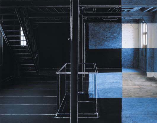 GEORGE ROUSSE b. 1947: Yvetot, 2000 C-print on aluminum. 49 ¼ x 65 in. (125.1 x 165.1 cm). This work is from an edition of 3.