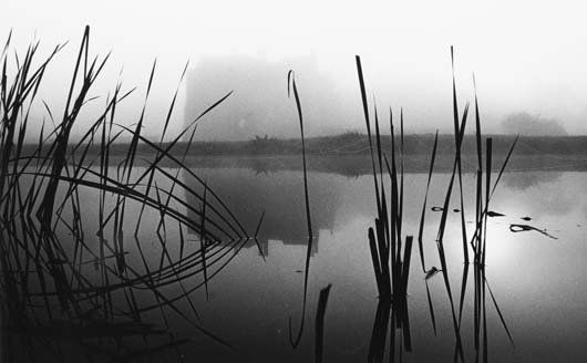 MICHAEL KENNA, b. 1953: Broughton Castle, Oxfordshire, England, 1977; Morning Cypress, Surrey, England, 1979; Broadway Tower, Worcestershire, England, 1981 Three gelatin silver prints, printed 1980-1981. Each 6 x 9 ¾