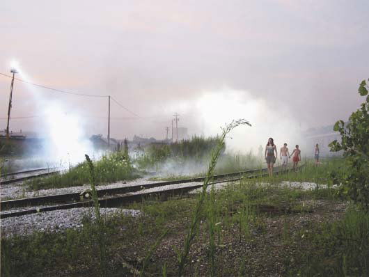 GREGORY CREWDSON , b. 1962: Title: GREGORY CREWDSON , b. 1962 Description: Production Still (Railway Children) , 2003 Medium Dimensions Signature/Edition/Manufacture: Digital c-print. 12 x 16 in. (30.5 x 40.6 cm). Signed and da