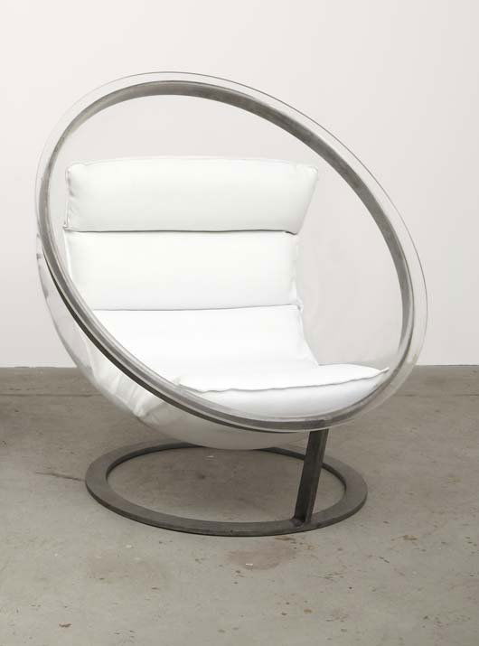 CHRISTIAN DANINOS, 1944-1992: Title: CHRISTIAN DANINOS, 1944-1992 Description: "Bubble" chair, ca. 1968 Medium Dimensions Signature/Edition/Manufacture: Acrylic, steel, vinyl. Manufactured by Formes Nouvelles, France. 46 in. (116