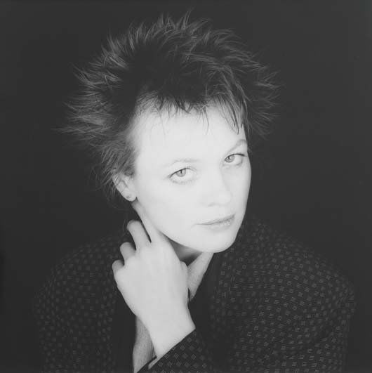 ROBERT MAPPLETHORPE, 1946-1989: Laurie Anderson, 1987 Gelatin silver print. 19 ¼ x 19 ¼ in. (48.9 x 48.9 cm). Signed by Michael Ward Stout, Executor, Estate of Robert Mapplethorpe, in ink and copyright credit reproduct