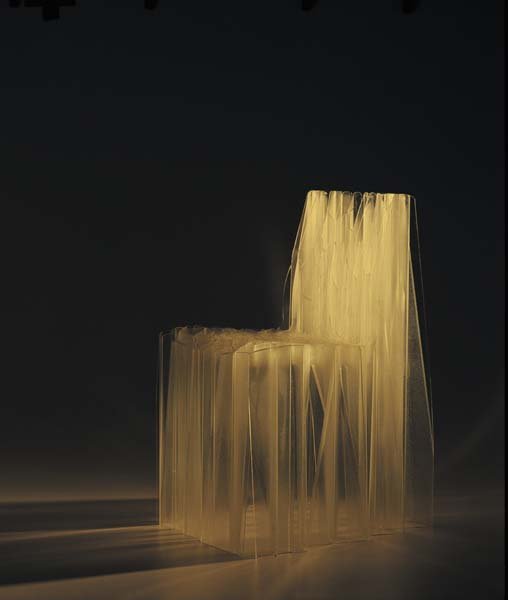 PATRICK JOUIN, b. 1967: Prototype "C1" chair from the Solid Series, 2005 Rapid prototype stereolithography. Produced by Patrick Jouin Studio and manufactured by Materialise MGX, Belgium. One of two prototypes produced for a