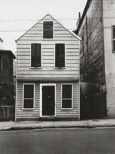 PETER SEKAER, 1901-1950: House with shuttered windows, New Orleans, circa 1937. Gelatin silver print. 4 ⅞ x 3 ⅝ in. (12.4 x 9.2 cm). Authenticated, signed, dated and annotated 'This is an original photograph by Pe