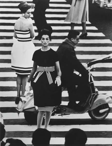 WILLIAM KLEIN, b. 1928: Simone et Nina, Piazza di Spagna, Rome, Vogue, 1960. Gelatin silver print, printed later. 13 ¾ x 10 ½ in. (34.9 x 26.7 cm). Signed, titled and dated in pencil on the verso.