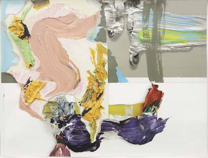 PIA FRIES, b. 1955: Number 44, 2000 Oil, acrylic and board collage on paper. 45.7 x 60.6 cm. (18 x 23 â…ž in.) Signed, titled and dated on verso. Provenance: CRG Gallery, New York
