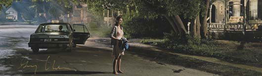 GREGORY CREWDSON, b. 1962: Production Still (from Beneath the Roses), 2003 Digital c-print. 23.9 x 83 cm. (9 2/5 x 32 2/3 in.) Signed lower edge.
