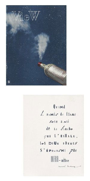 MARCEL DUCHAMP, 1887-1968 Cover for 'View,' March: MARCEL DUCHAMP, 1887-1968Cover for 'View,' March 1945, 1945 Offset lithograph in colors, on smooth wove paper, the full sheet (front magazine cover), S. 12 x 9 1/16 in. (30.5 x 23 cm). From the unknow