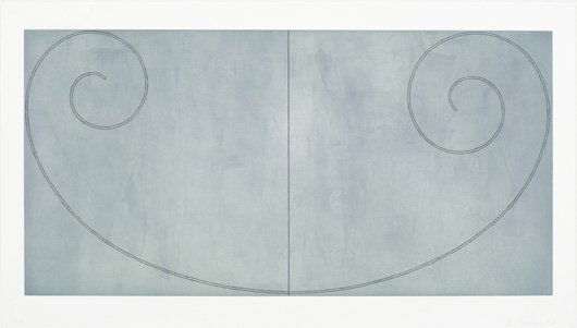 ROBERT MANGOLD, b. 1937 Double-Curled Figure, 200: ROBERT MANGOLD, b. 1937Double-Curled Figure, 2002 Etching and aquatint in colors, on Arches paper, with full margins, I. 20 ½ x 40 ¾ in. (52.1 x 103.5 cm).; S. 25 x 44 7#8540; in. (63.5