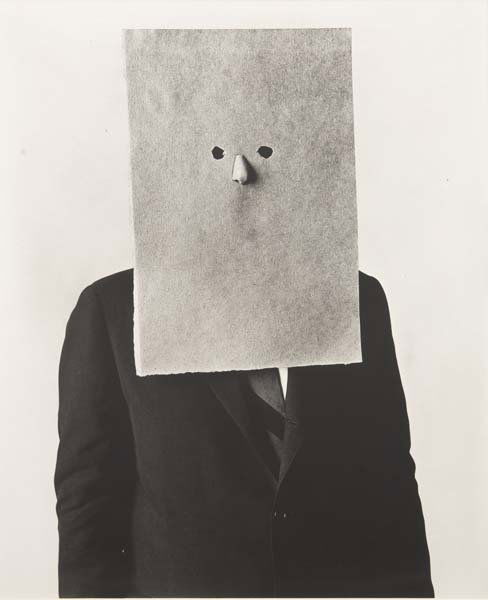 IRVING PENN, b. 1917 Saul Steinberg in nose mask,: IRVING PENN, b. 1917 Saul Steinberg in nose mask, New York, September 30, 1966 Platinum-palladium print, printed 1979. 25 x 22 in. (63.5 x 55.9 cm). Signed, titled, dated, numbered 29/36 in pencil, co