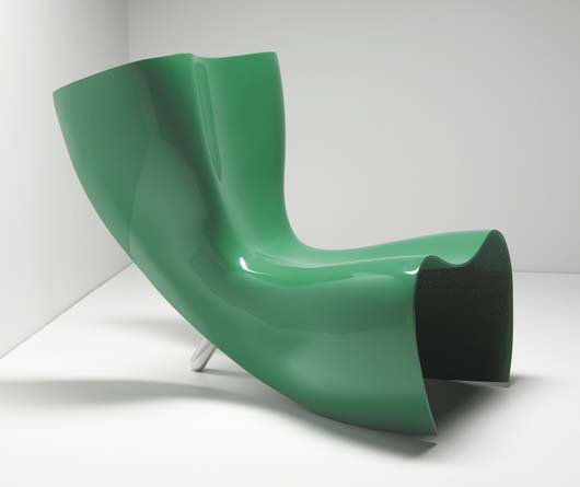 MARC NEWSON, b. 1963 "Felt" chair, ca. 1989 Lacque: MARC NEWSON, b. 1963 "Felt" chair, ca. 1989 Lacquered fiberglass, aluminum. 32 ¼ in. (81.9 cm) high. Manufactured by Cappellini, Italy.