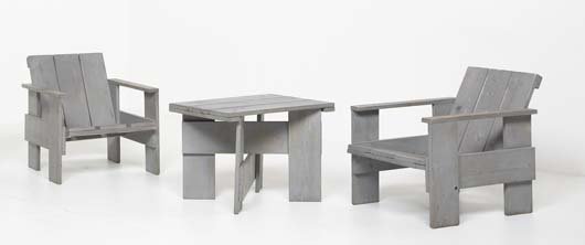 GERRIT RIETVELD, 1888-1964 Pair of "Crate" chairs