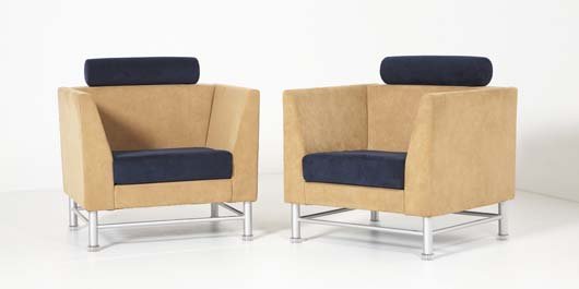ETTORE SOTTSASS Pair of "Eastside" armchairs, ca.