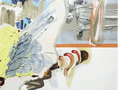 PIA FRIES, b. 1955 Untitled (#59), 2000 Oil on car: PIA FRIES, b. 1955 Untitled (#59), 2000 Oil on cardboard and printed paper collage. 18 ¼ x 24 in. (46.4 x 61 cm). Signed, dated and annotated on verso. PROVENANCE CRG Gallery, New York