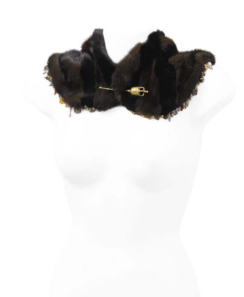 SUBVERSIVE JEWELRY Mink Collar with Scepter Pin Mi