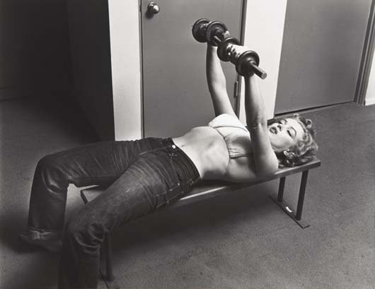 PHILIPPE HALSMAN, 1906-1979 Marilyn with Barbells,