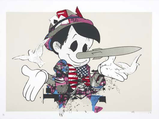 PAUL INSECT, b. 1971 Who To Believe, 2008 Screenpr: PAUL INSECT, b. 1971 Who To Believe, 2008 Screenprint on paper. 22 ¾ x 30 ¼ in. (57.8 x 76.8 cm). Signed, dated, numbered and stamped lower edge. This work is from an edition of 150. PRO