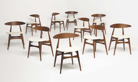 HANS WEGNER, 1914-2007 Set of ten dining chairs, c