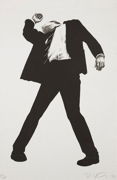 ROBERT LONGO, b. 1953 Rick, 1994 Lithograph, on A: ROBERT LONGO, b. 1953 Rick, 1994 Lithograph, on Arches Cover paper, with full margins, I. 39 x 24 in. (99.1 x 61 cm) S. 45 ¾ x 30 in. (116.2 x 76.2 cm). Signed, dated and numbered 135/170 in pe