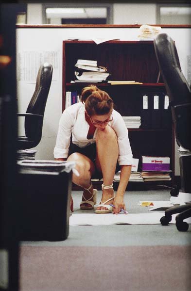 RICHARD KERN, b. 1954: Office (NYC), 2004 C-print, mounted on board. 39 x 25 1/2 in. (99.1 x 64.8 cm). Signed, titled, dated and numbered on reverse of the mount. This work is from an edition of 3.