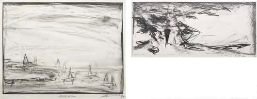 ROBERT WILSON, b. 1941: Two works: (i) Parzival, 1987; (ii) The Civil Wars Act I Scene B, 1983 (i) Charcoal, graphite and oil pastel on paper; (ii) graphite and oil pastel on paper. (i) 23 1/8 x 29 in. (58.7 x 73.7 cm);(ii)