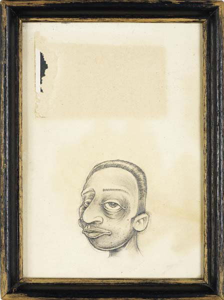BARRY MCGEE, b. 1966: Untitled, ca. 1993 Graphite on found paper in artist's frame. 7 3/4 x 5 3/4 in. (19.7 x 14.6 cm). PROVENANCE Paul Morris Gallery, New York EXHIBITED New York, New York, Gramercy Hotel, First Annual Gr