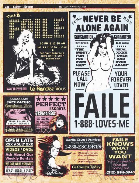 FAILE, active since 1999: Yellow Pages II, 2007 Screenprint and acrylic on paper. 33 x 25 in. (83.8 x 63.5 cm). Signed and annotated lower edge. Dated and numbered on verso. This work is from a varied edition of 5. PROVENANCE