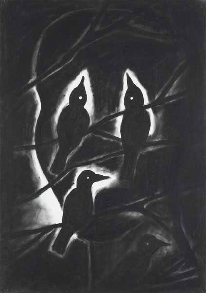 HELMUT MIDDENDORF, b. 1953: Head, 1988 Charcoal on paper. 39 x 27 1/2 in. (99.1 x 69.9 cm). Signed, titled and dated lower edge.