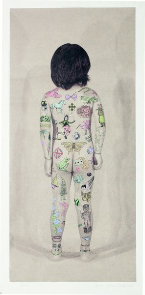 JANE HAMMOND, 2001: Body Language, b. 1950 Digital print in colors, on Thai mulberry paper, with full margins, I. 41 x 19 in. (104.1 x 48.3 cm); S. 47 5/8 x 24 1/2 in. (121 x 62.2 cm). signed, dated `2001' and numbered 4